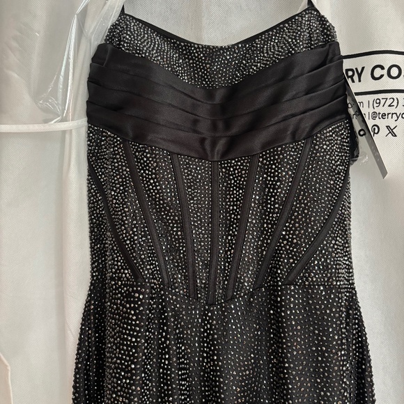 Sherri Hill Hot Stone Ruffle Slit Dress - Picture 1 of 5